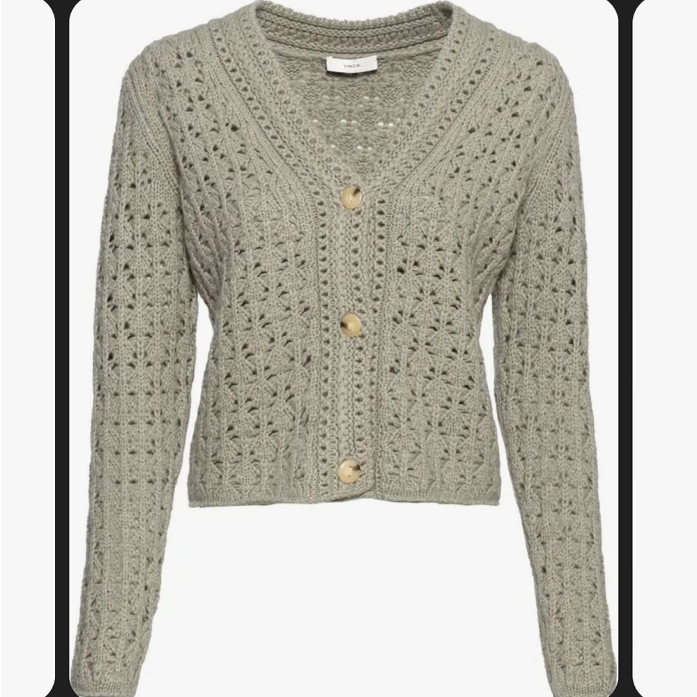 Vince Crochet Cardigan and Camisole Set